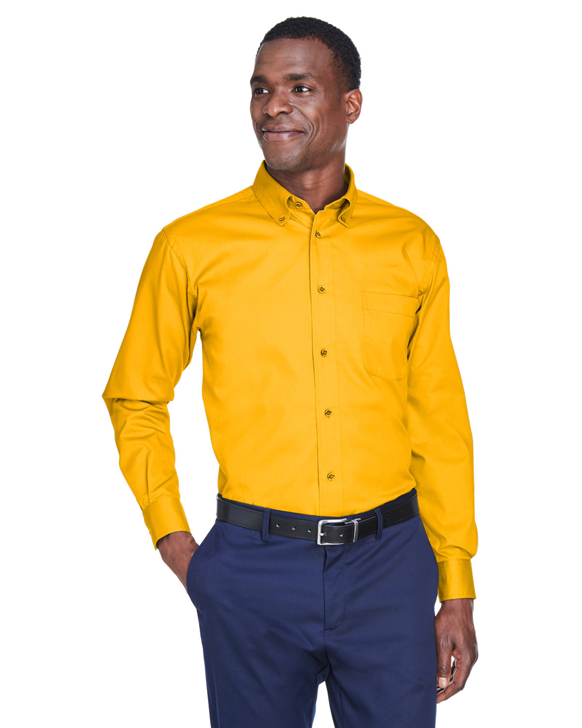 Harriton M500 | Men's Easy Blend™ Long-Sleeve Twill Shirt with