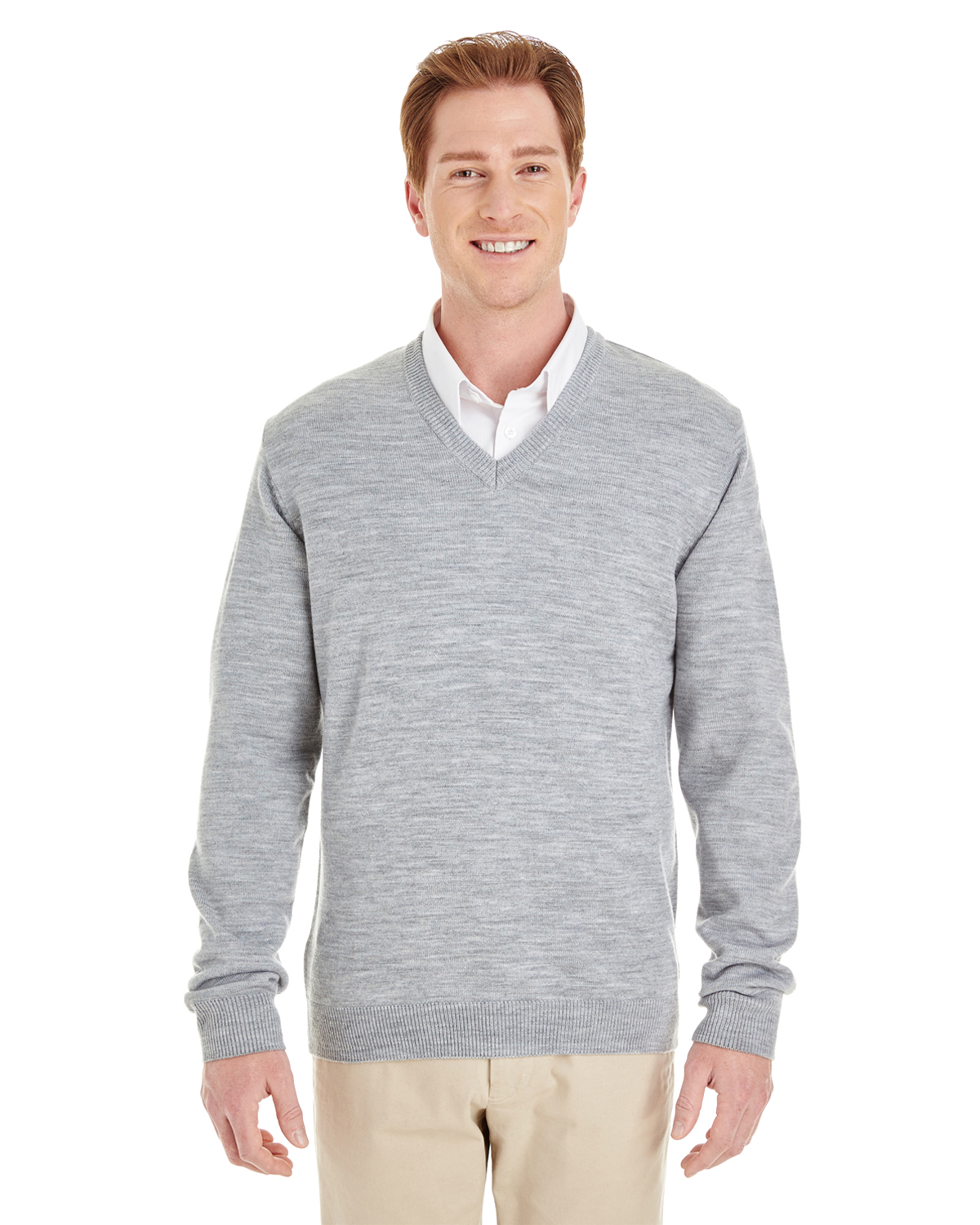 Harriton M420 Men's Pilbloc™ V-Neck Sweater - Gray Heather - L