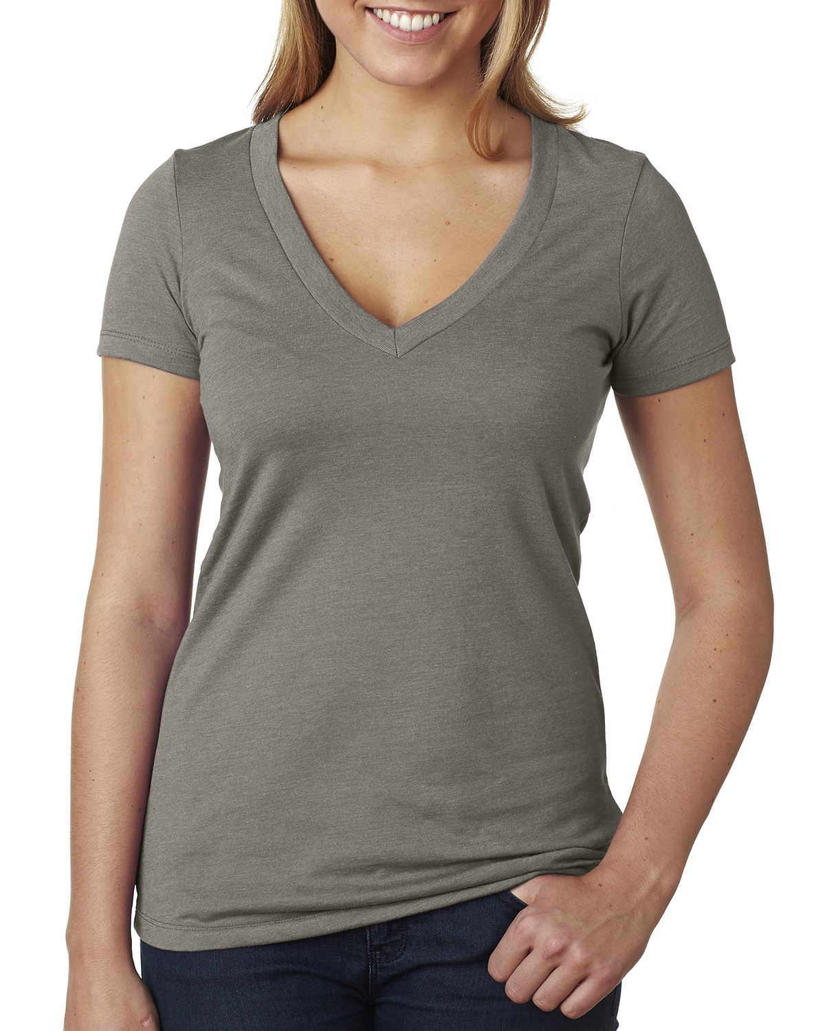 Next Level 6640 | Ladies' CVC Deep V-Neck T-Shirt | ShirtSpace