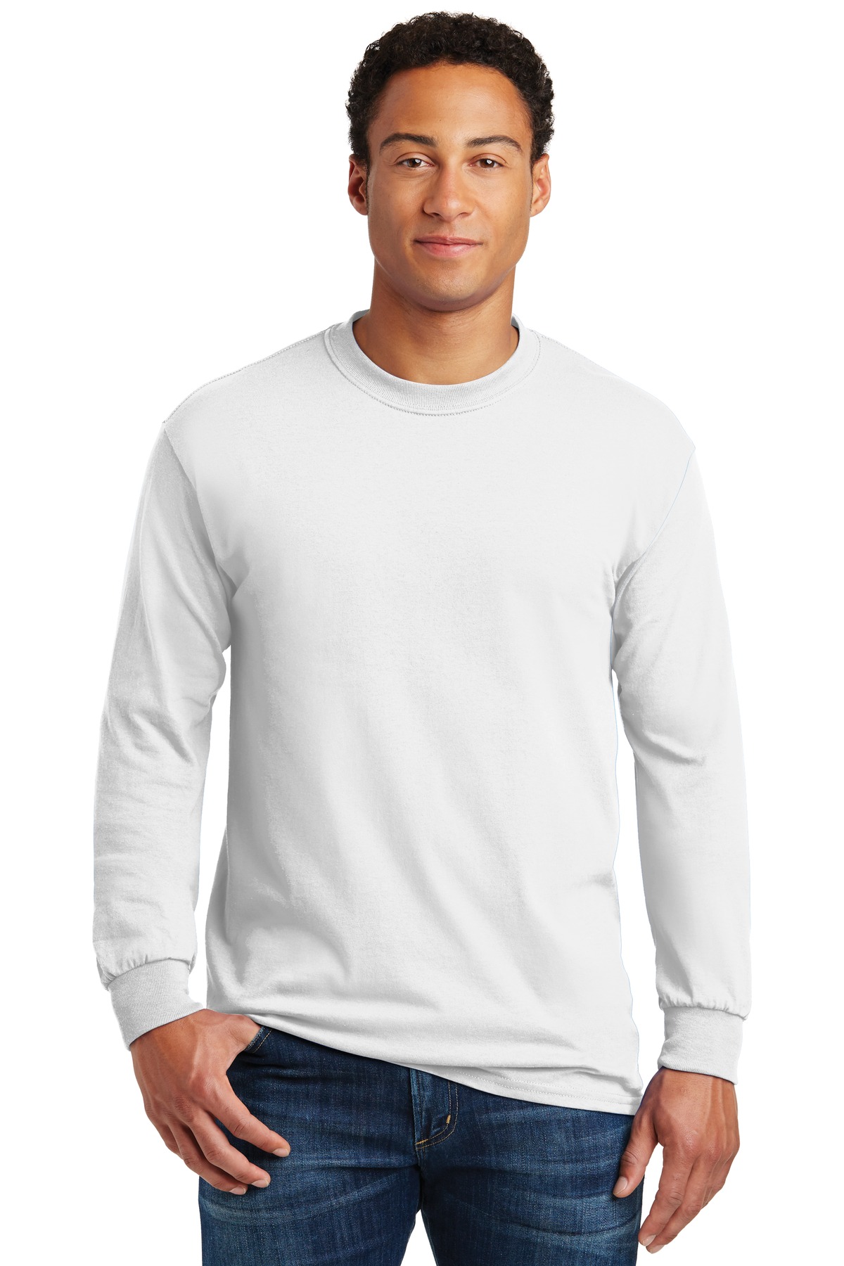 White Long Sleeve T Adult