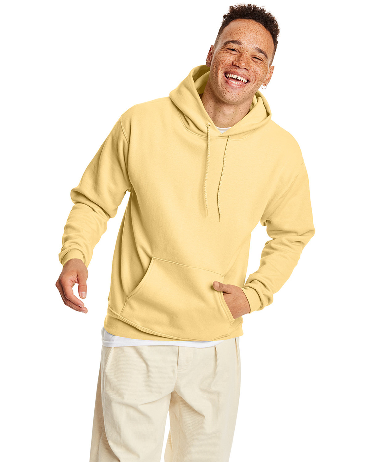 Hanes P170 Ecosmart Hooded Sweatshirt - Sand 2XL