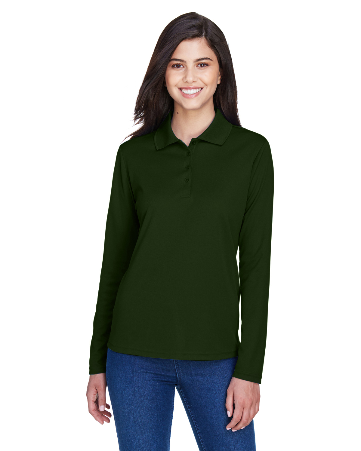 90 Degree By Reflex Womens Pique Tee Time Polo Top with Ruched Detail -  Simply Green - Small