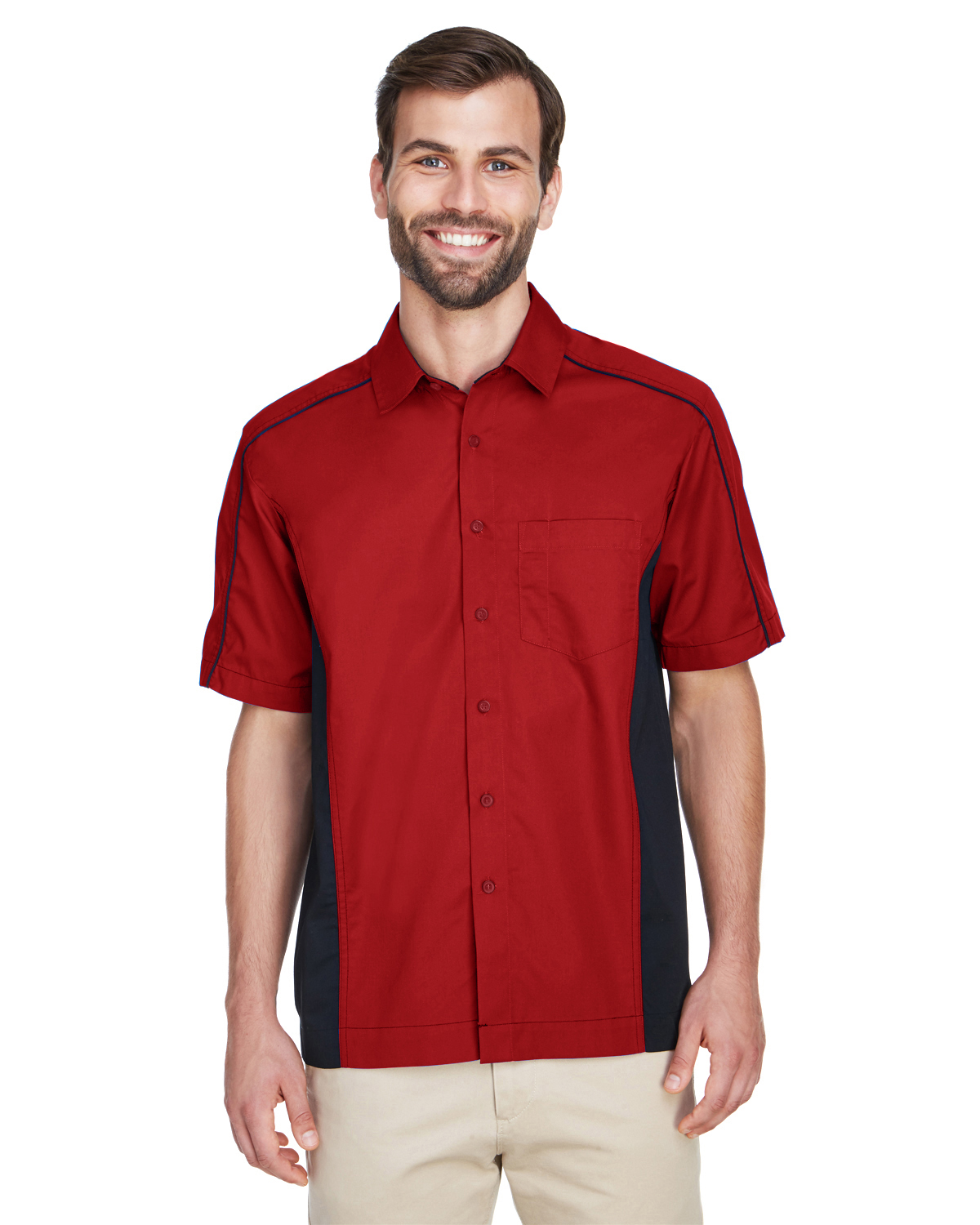North End 87042 | Men's Fuse Colorblock Twill Shirt | ShirtSpace