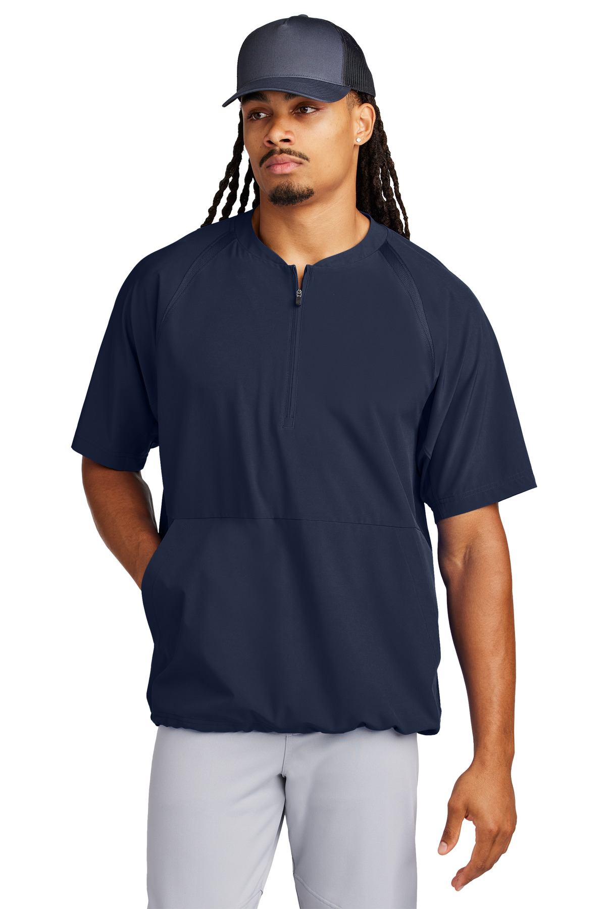 Navy blue cheap short sleeve jacket