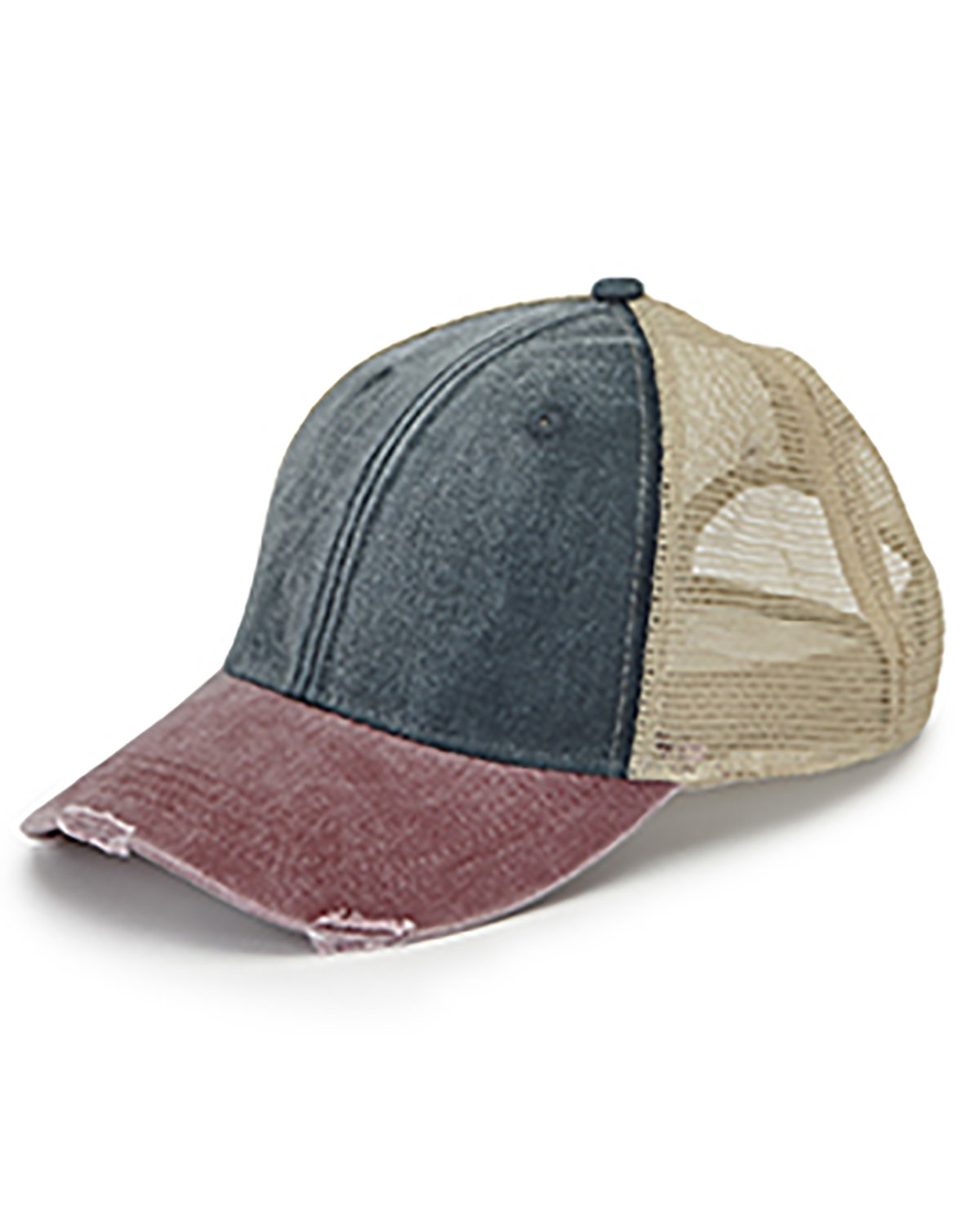 Personalized Adam's Ollie Distressed Trucker Hat with Leatherette Patch -  Customized Your Way with a Logo, Monogram, or Design - Iconic Imprint