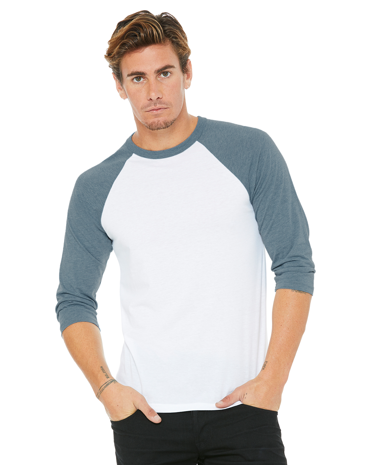 T-Shirts - Bella + Canvas 3200 Unisex 3/4-Sleeve Baseball T-Shirt