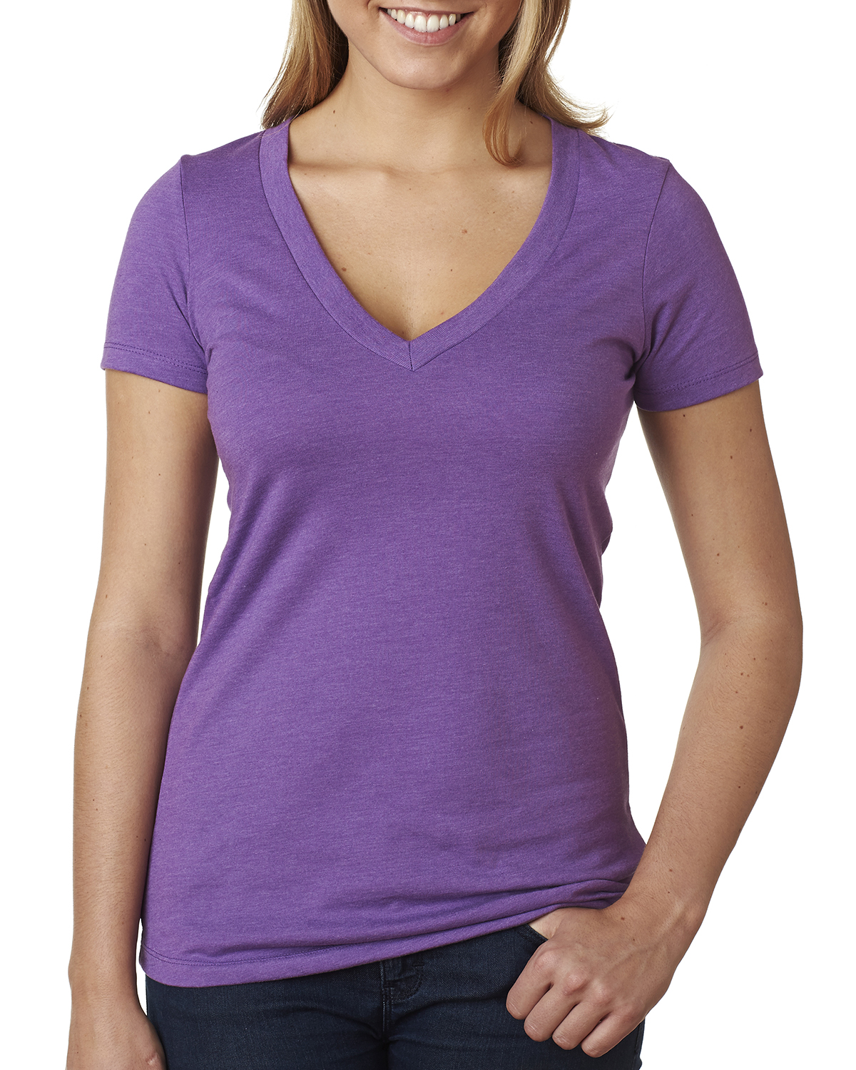 Next Level 6640 | Ladies' CVC Deep V-Neck T-Shirt | ShirtSpace