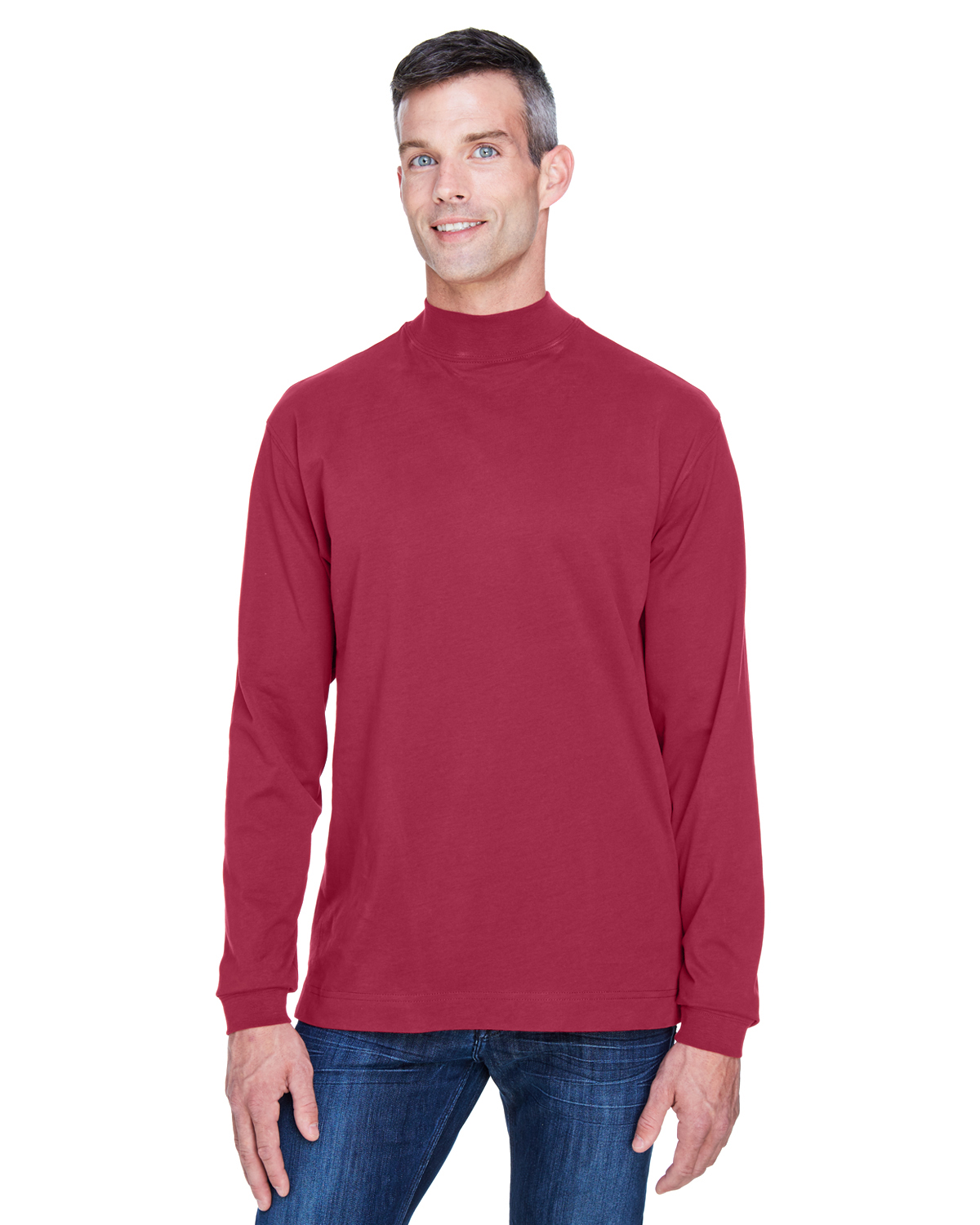 Devon & Jones D420  Adult Sueded Cotton Jersey Mock Turtleneck