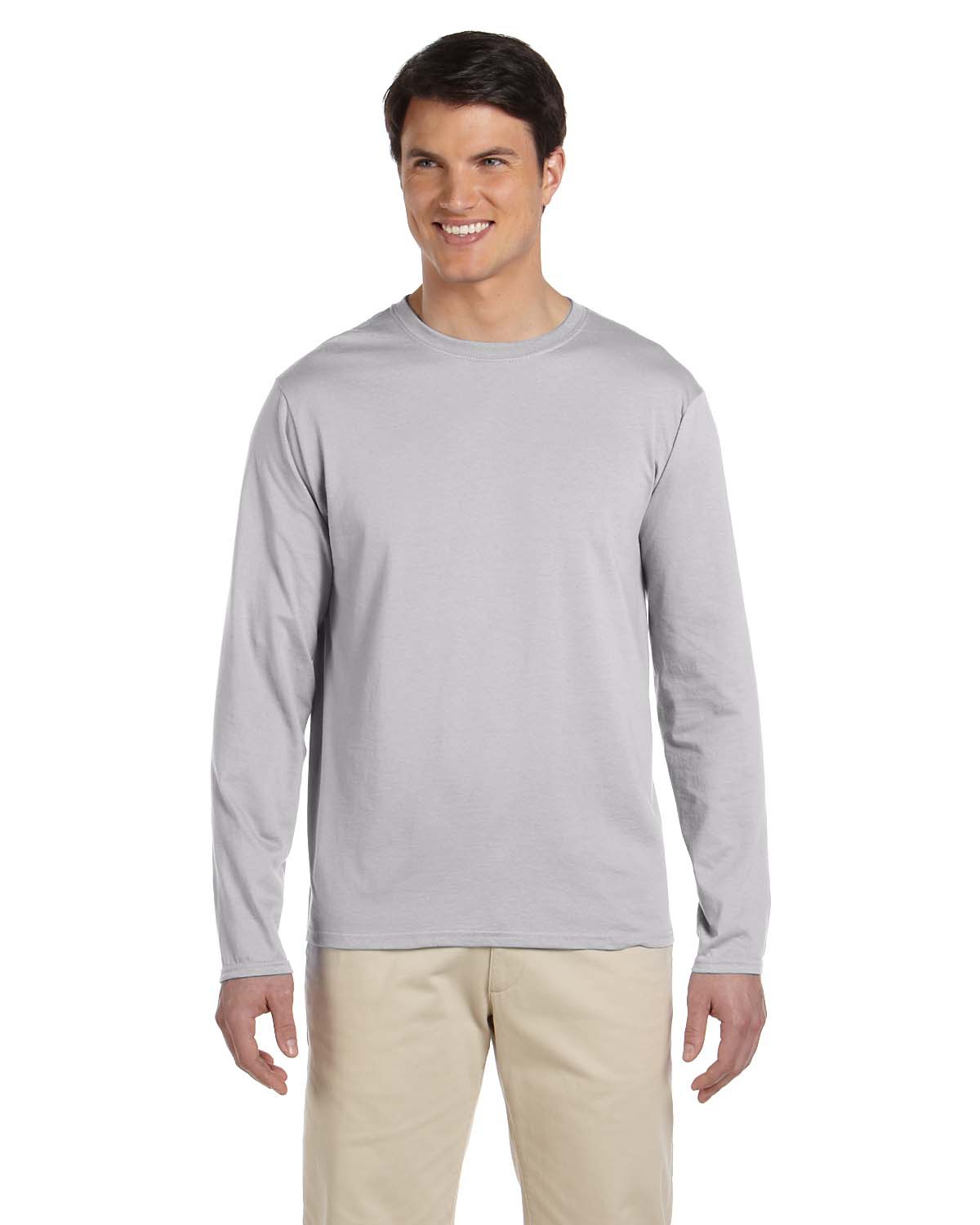 Gildan Men's Softstyle Long Sleeve T-Shirt - Sport Grey - XL - 64400