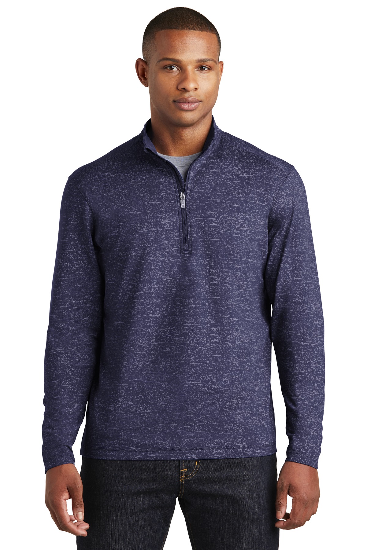 Sport-Tek ST855  Sport-Wick ® Stretch Reflective Heather 1/2-Zip