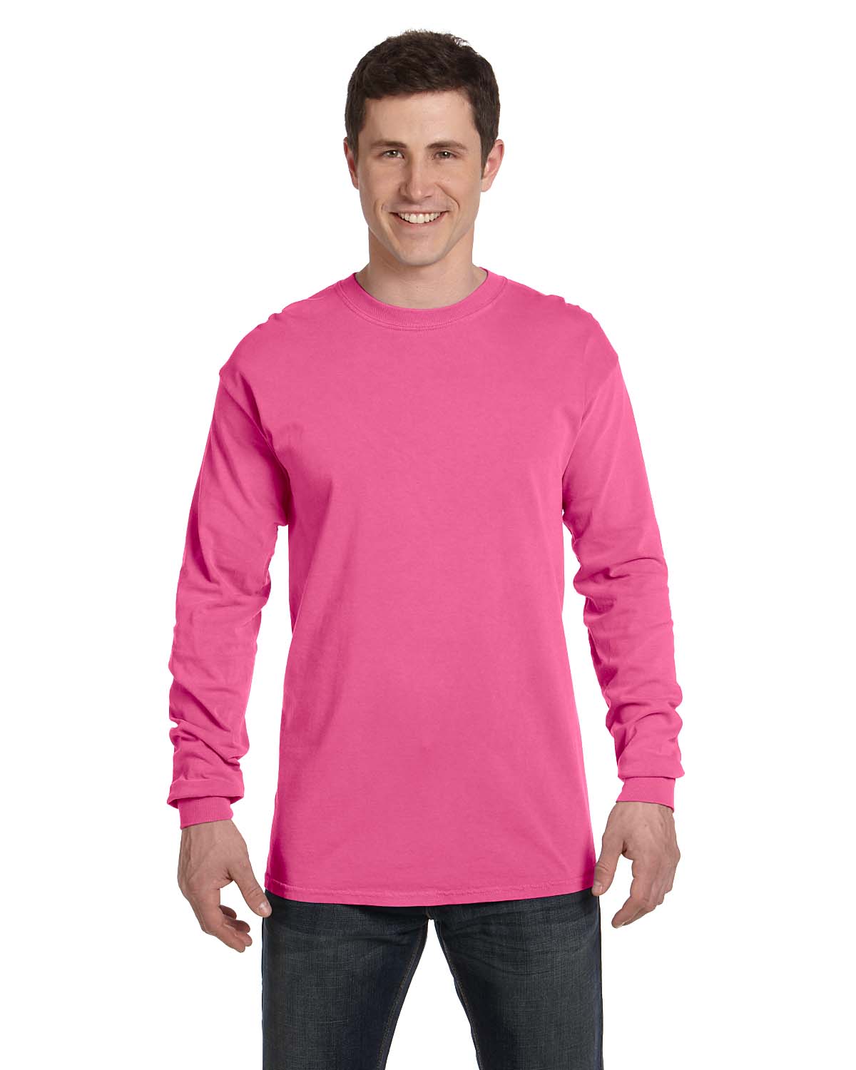 Comfort Colors C6014 Adult Heavyweight RS Long-Sleeve T-Shirt - Neon Pink -  2XL