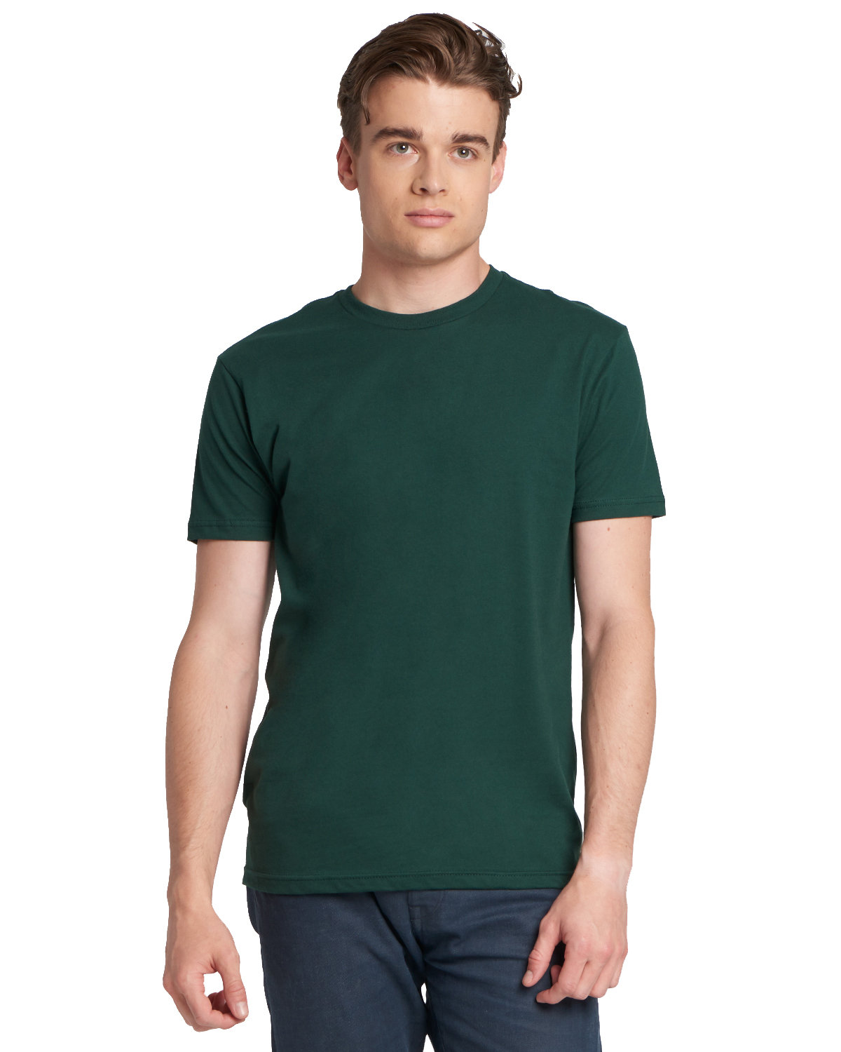 Next Level Unisex Cotton Ringer T-Shirt Natural/Forest Green M