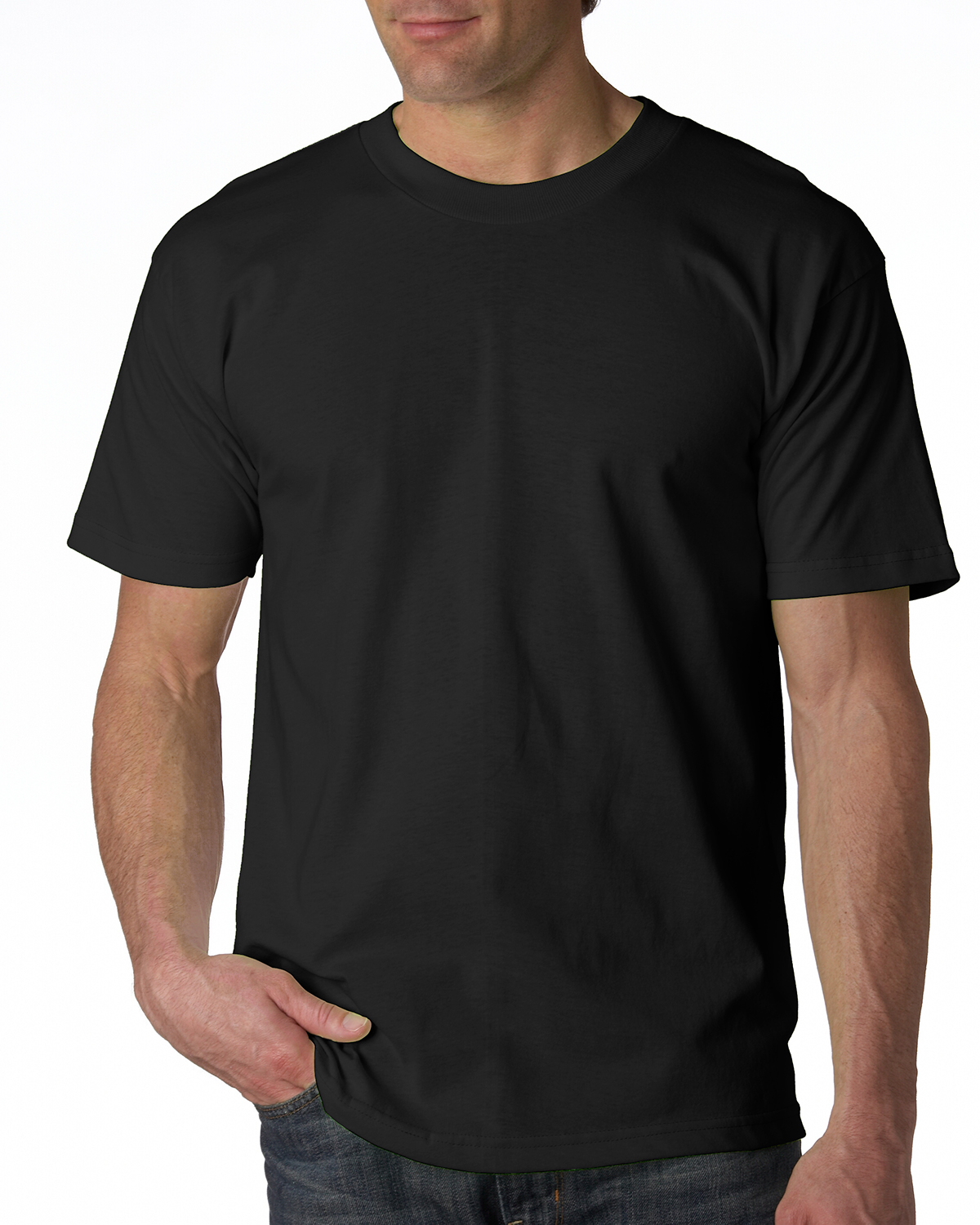 Bayside BA5100 Adult 6.1 oz., 100% Cotton T-Shirt–Black (3XL)