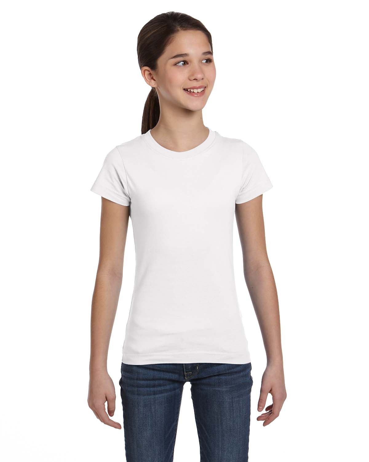 Girls plain white t hot sale shirt