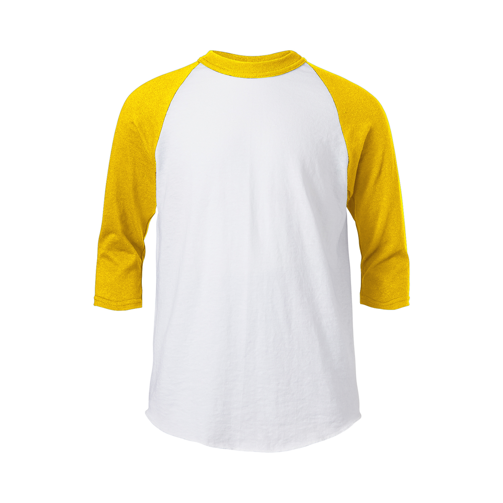 yellow baseball tee