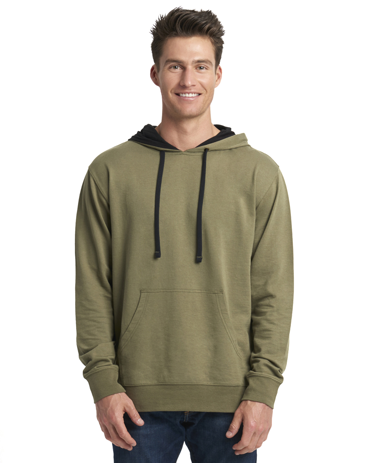 Next Level Men's Heather Gray Unisex Sueded French Terry Pullover Hoodie