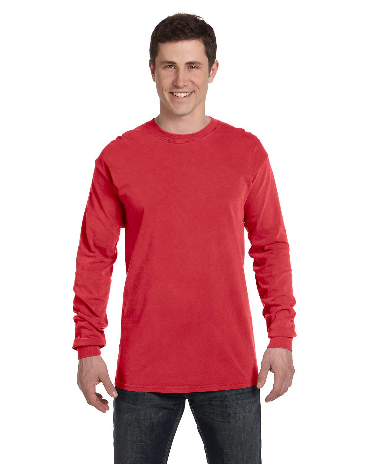Comfort Colors C6014 Adult Heavyweight RS Long-Sleeve T-Shirt - Red - S