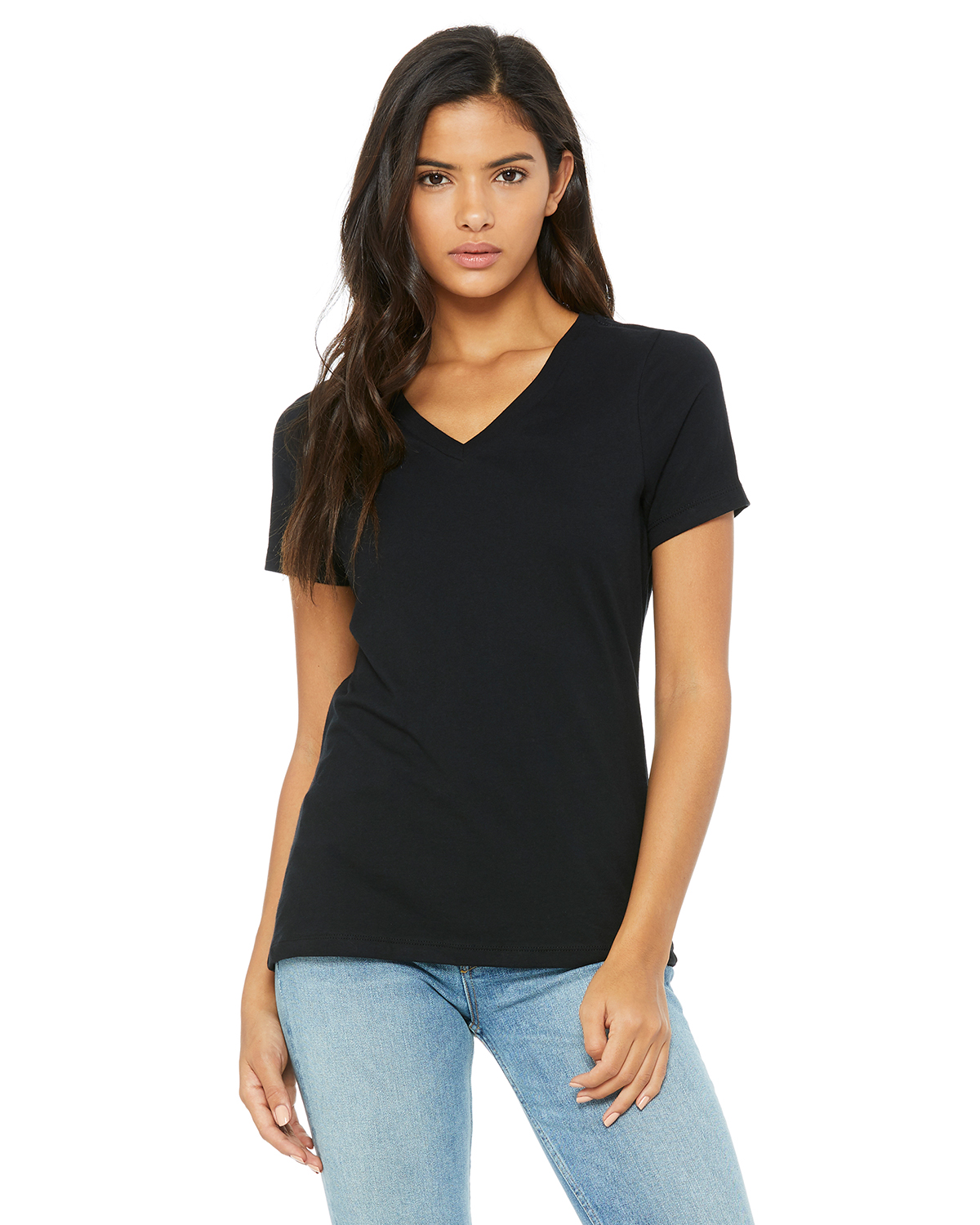 Bella + Canvas 6405, Women's Relaxed Jersey Short Sleeve V-Neck T-Shirt