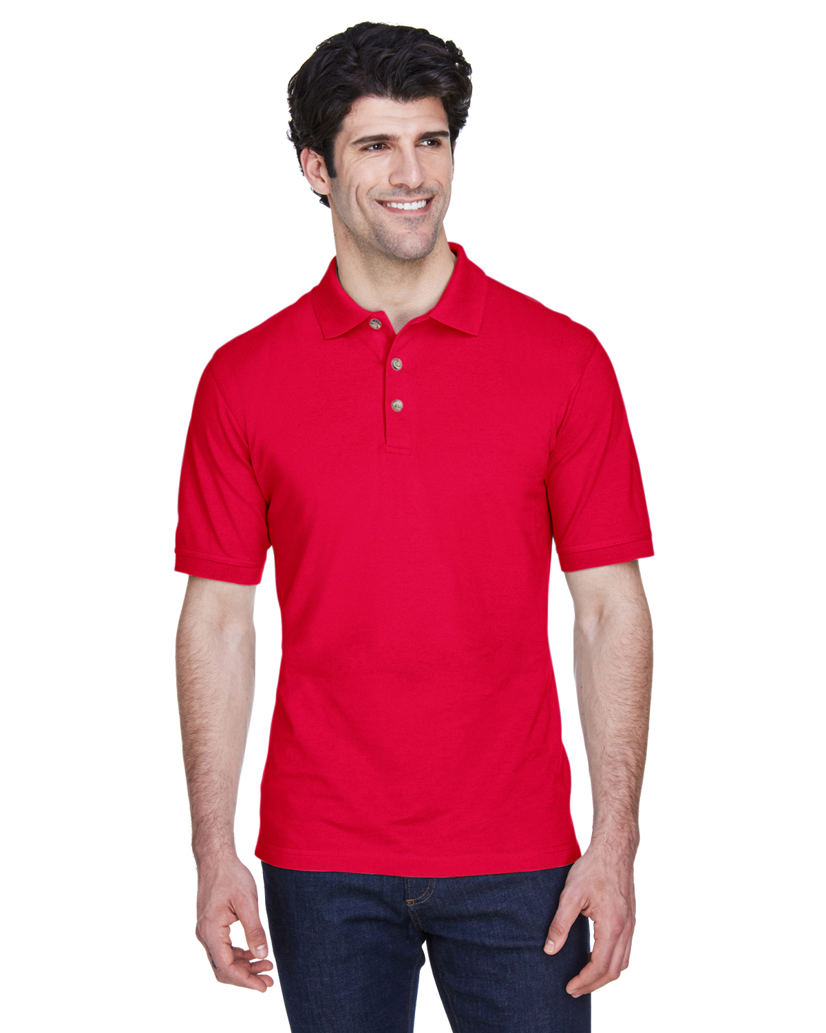 UltraClub 8535 Men's Classic Piqué Polo - Red - 6XL