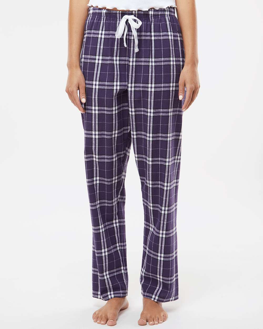 Boxercraft Women's Haley Charcoal/Lavender Plaid Flannel Pajama