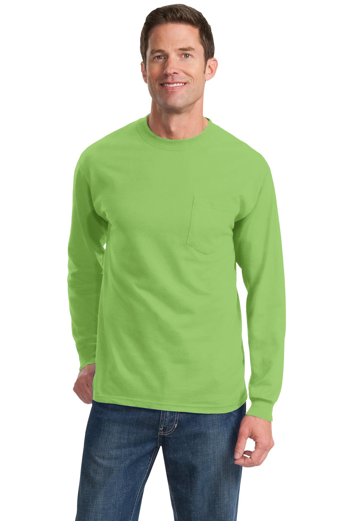 Port & Company PC61LSP | Long Sleeve Essential Pocket Tee | ShirtSpace