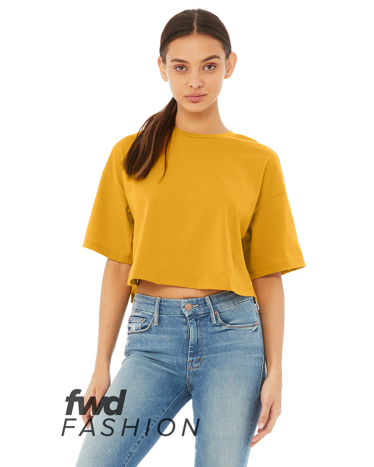 Bella + Canvas 6482 FWD Fashion Ladies' Jersey Cropped T-Shirt - Mustard - S