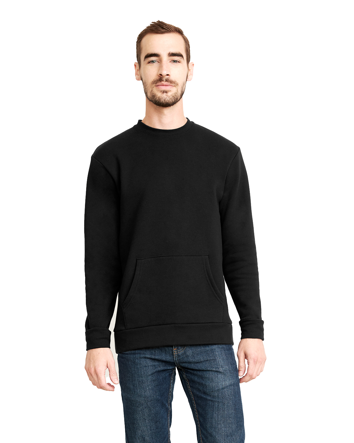 Next level 2025 pocket crewneck sweatshirt