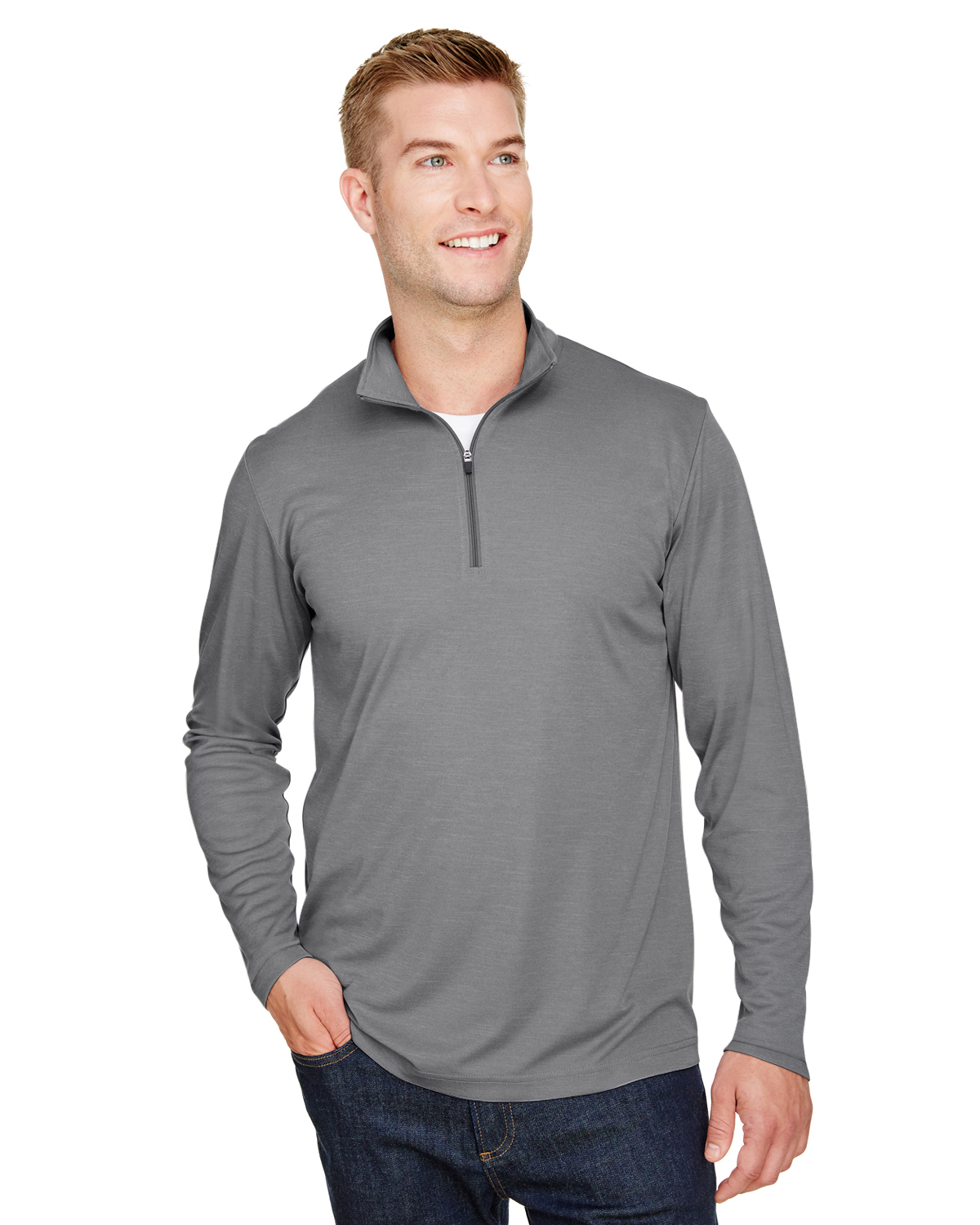Team 365 Zone Sonic Heather Performance Quarter-Zip