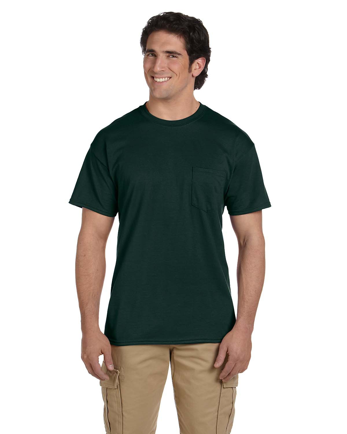 Gildan G830 DryBlend ® 50 Cotton/50 Poly Pocket T-Shirt - Forest Green - XL