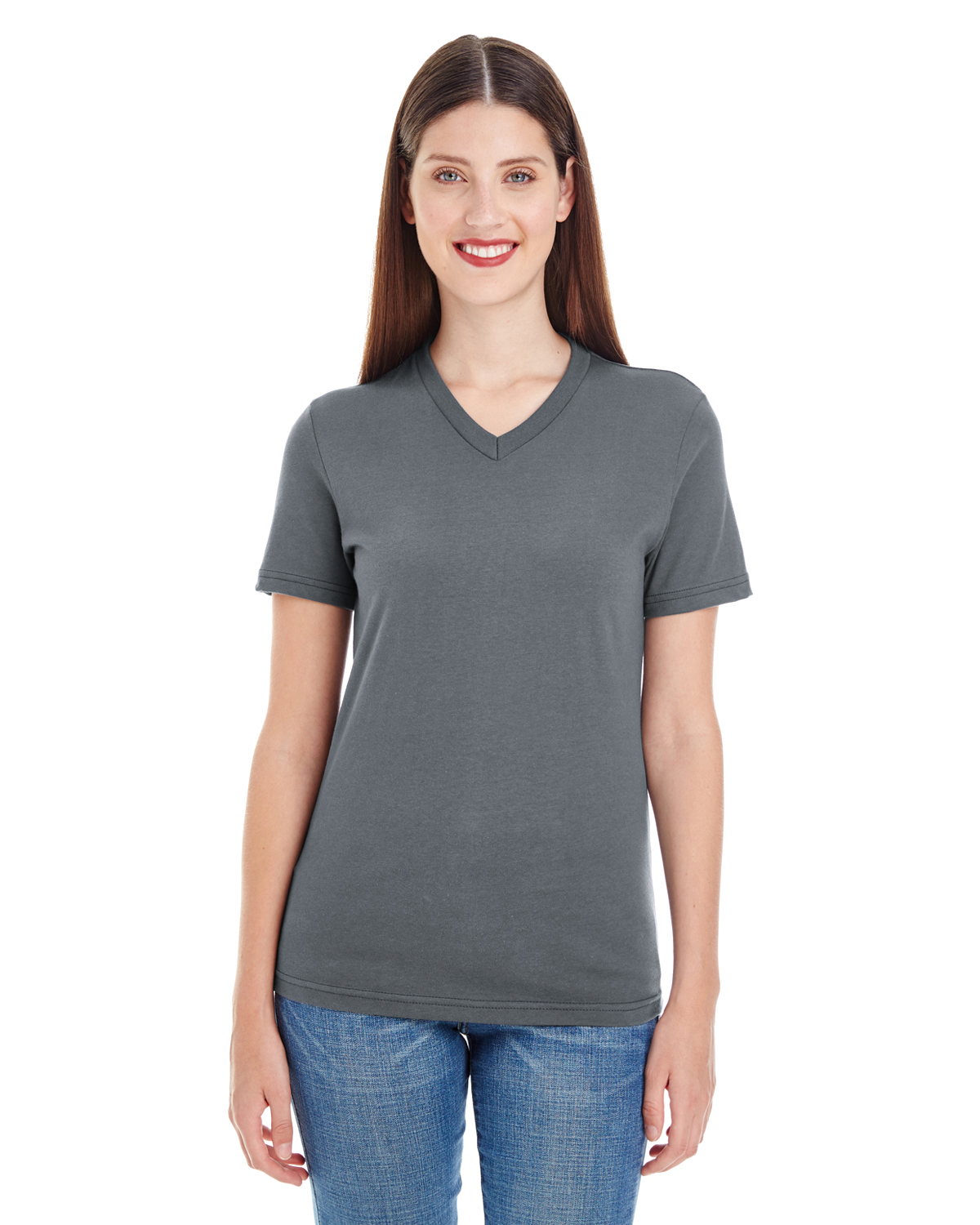 American Apparel 2356W | Ladies' Fine Jersey Short-Sleeve V-Neck ...