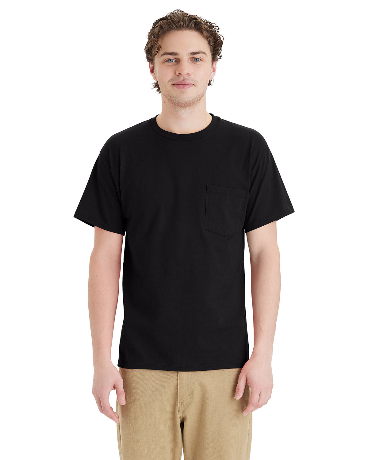 Hanes black pocket t hot sale shirts