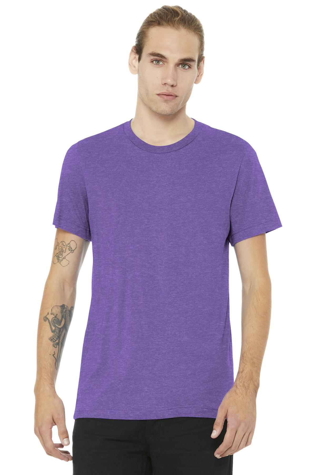 Bella Canvas 3001CVC Unisex CVC Jersey Tee Heather Team Purple 4XL