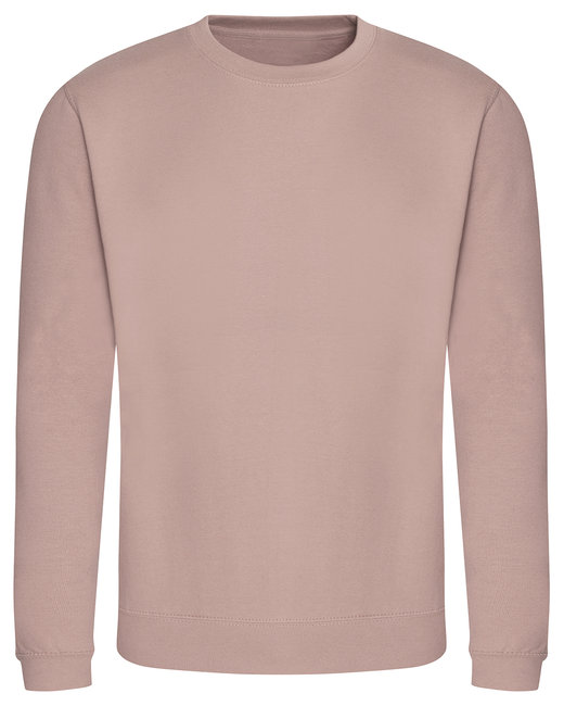 Just Hoods By AWDis JHA030 Adult 80/20 Midweight College Crewneck  Sweatshirt - Dusty Pink - M