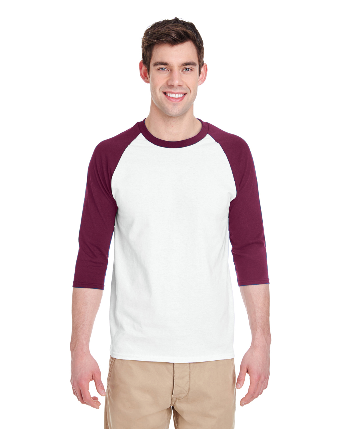 Gildan Adult Heavy Cotton 3/4 Raglan T-Shirt, Style G5700, 2-Pack