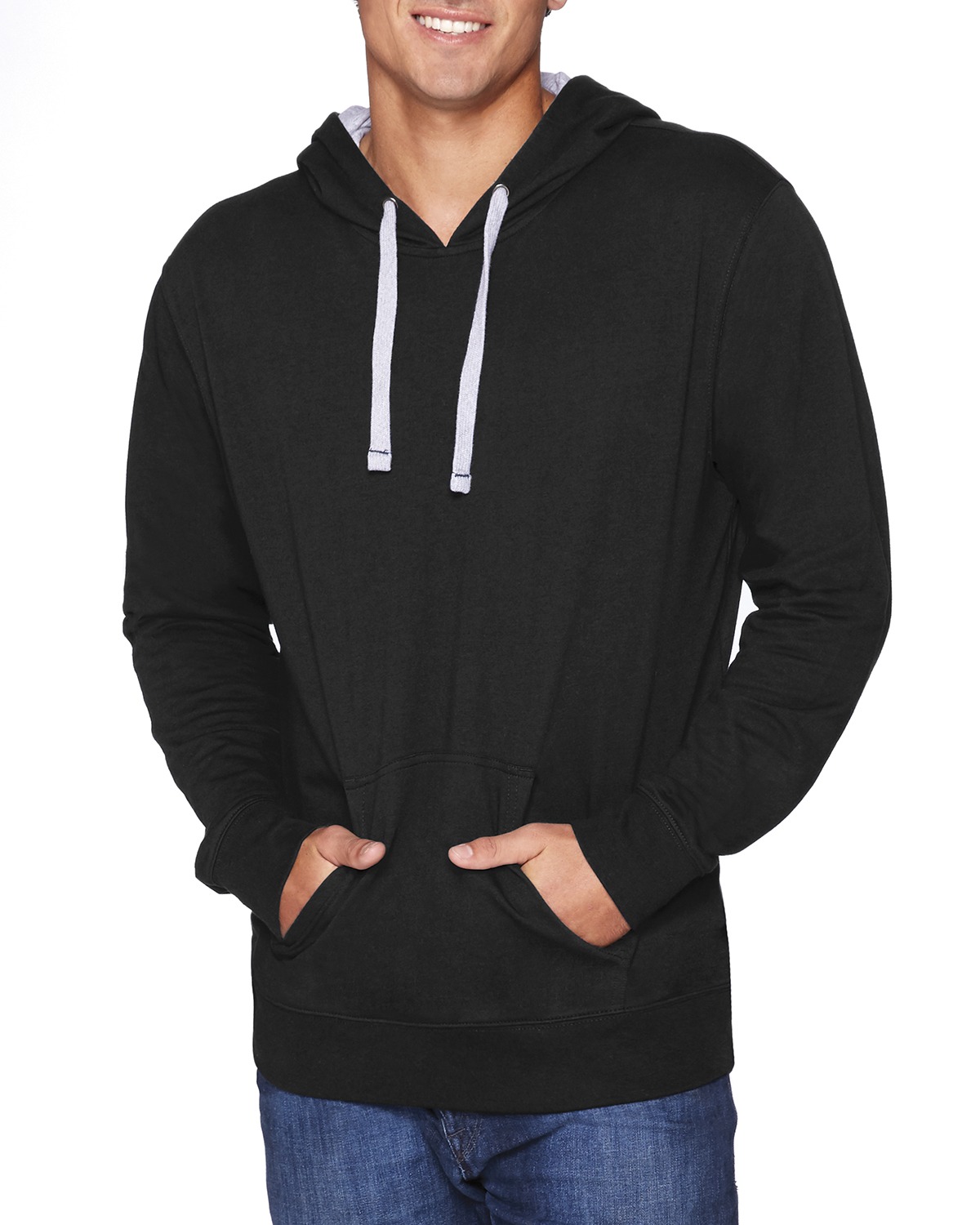 Next Level Men's Heather Gray Unisex Sueded French Terry Pullover Hoodie