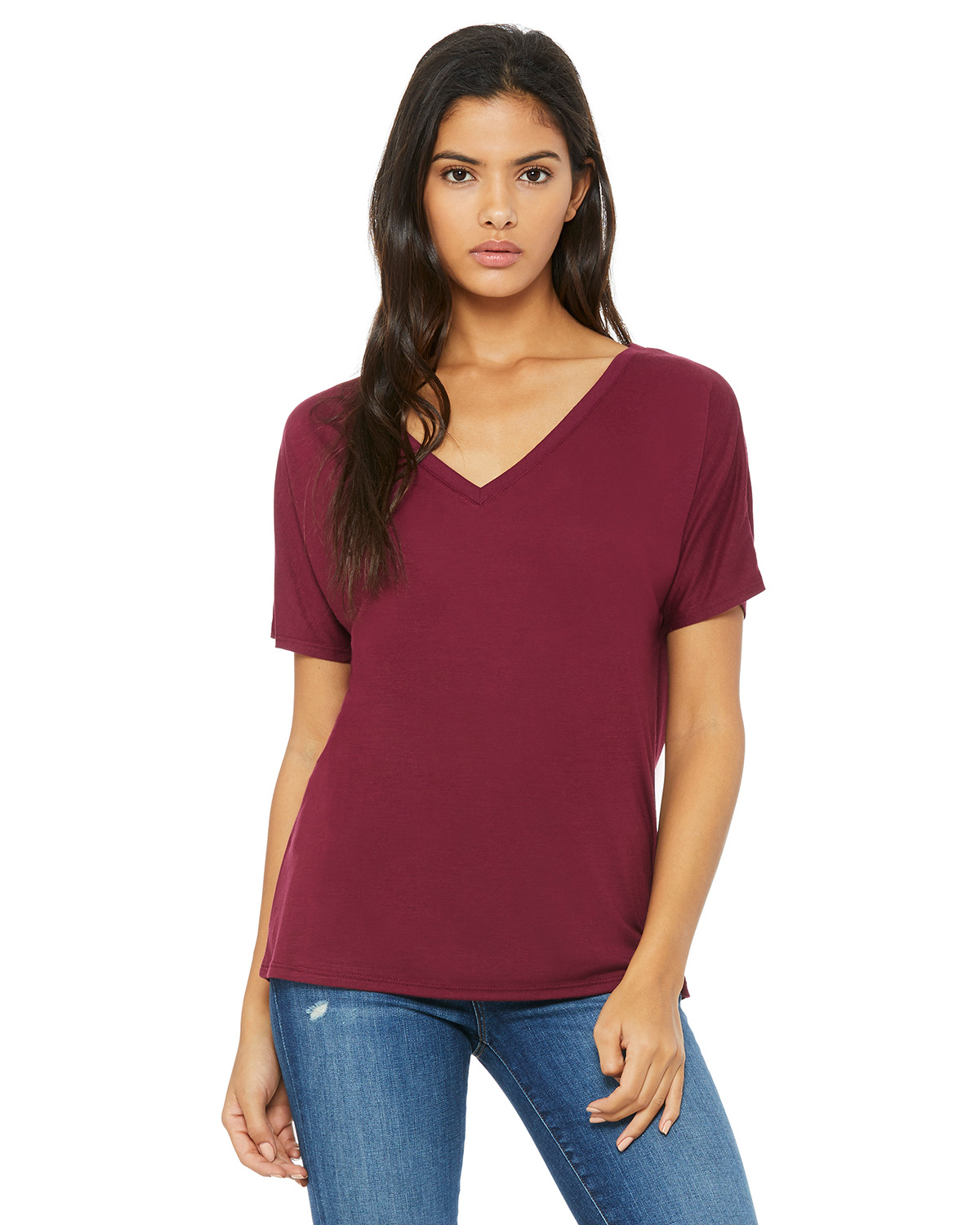 Bella Canvas 8815 Ladies Slouchy V Neck T Shirt ShirtSpace