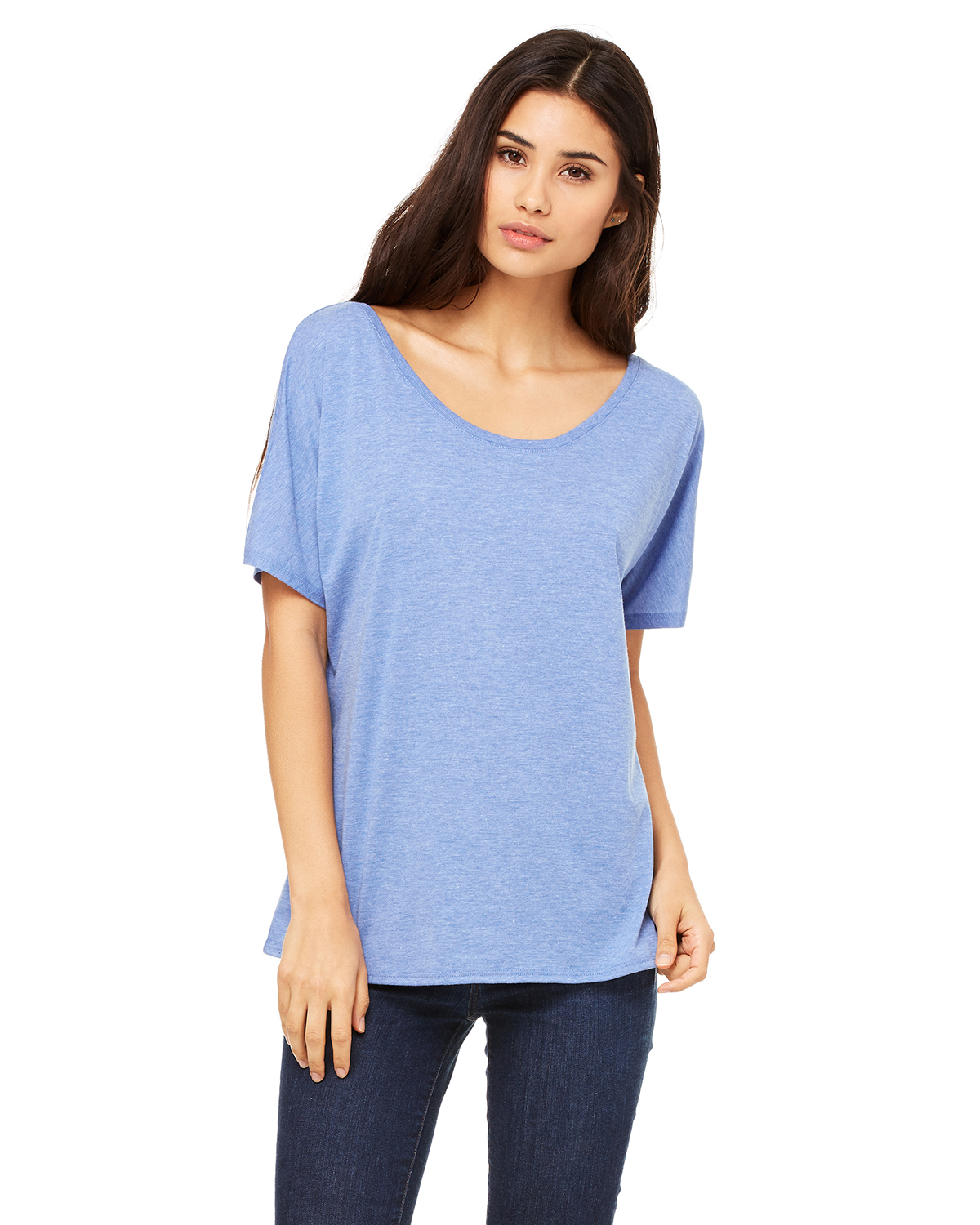 Bella + Canvas 8816 Women's Slouchy T-Shirt - Blue Triblend - S