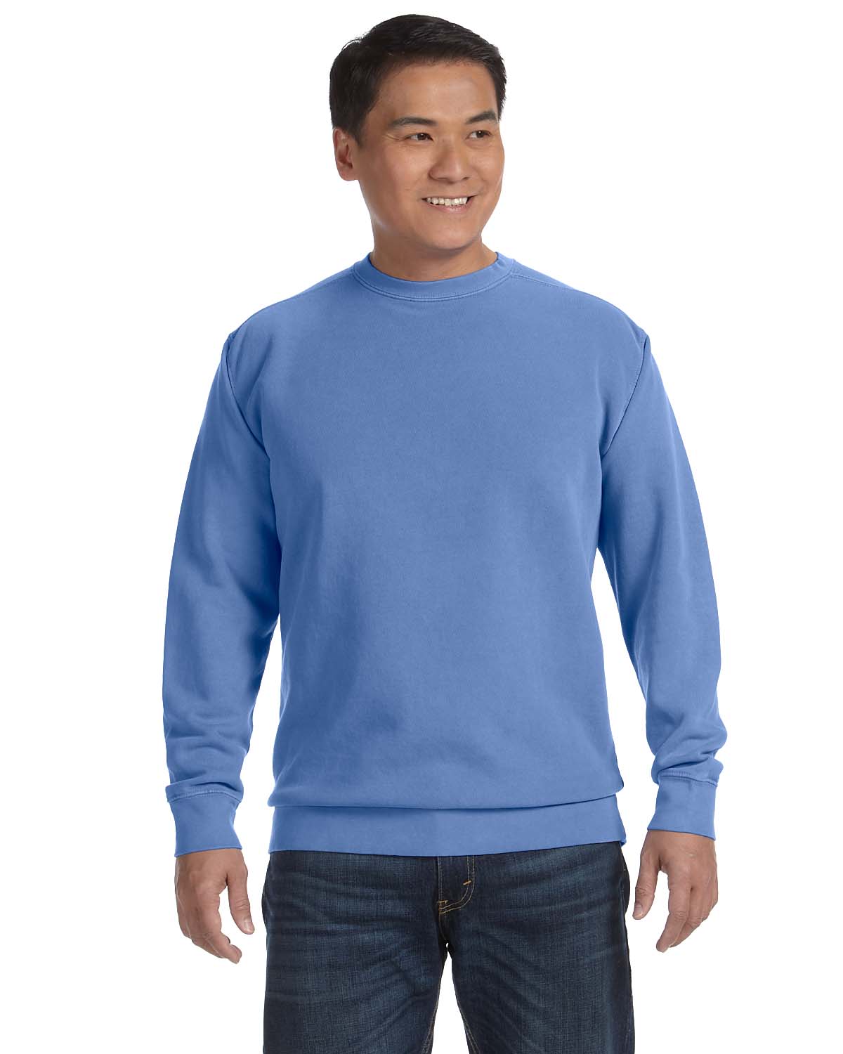 Comfort Colors 1566 Adult Crewneck Sweatshirt - Flo Blue - S