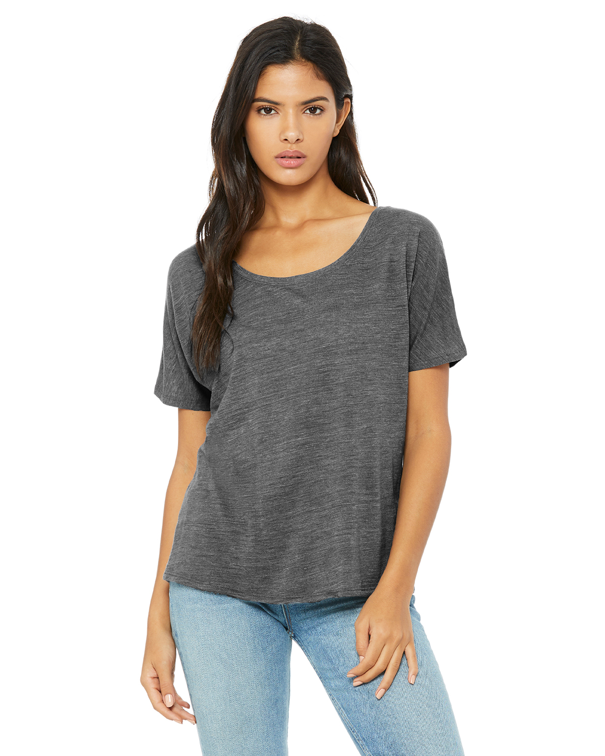 Bella + Canvas 8816 Women's Slouchy T-Shirt - Asphalt Slub - 2XL