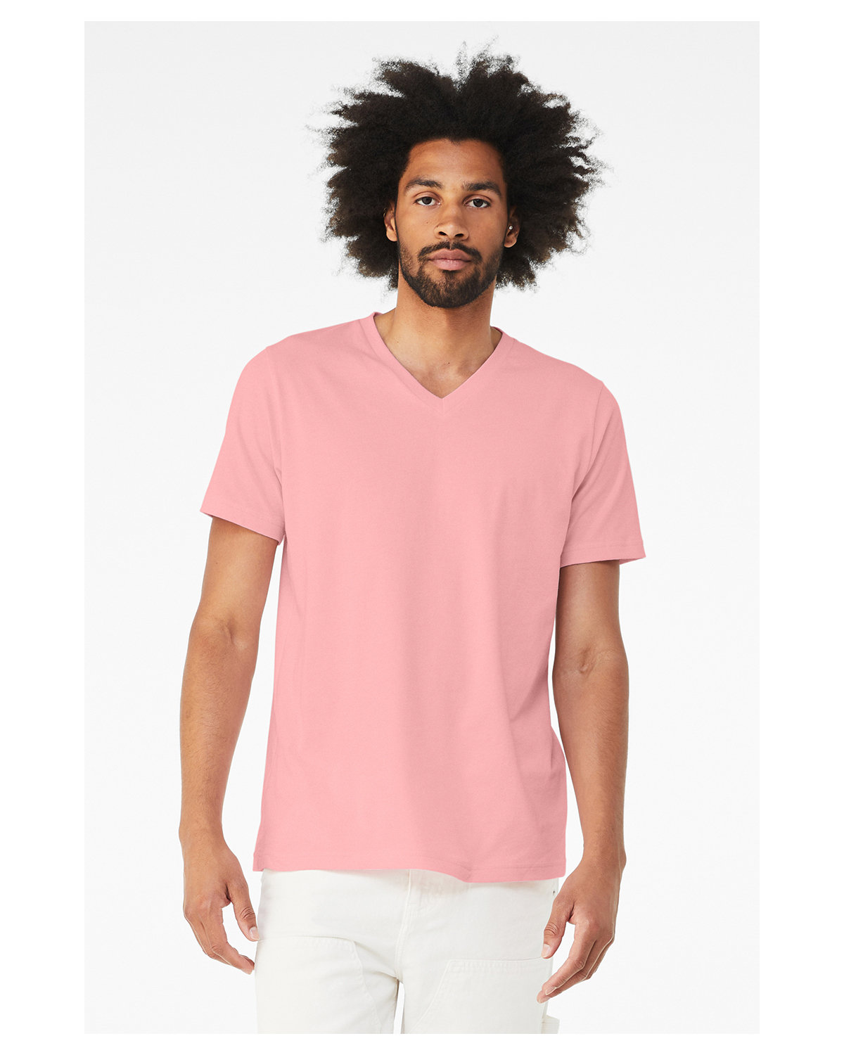 JustBlanks Young Men's Short Sleeve The Concert Tee 4.5-ounce, 100% Soft  Spun Cotton Jersey Keep The Beat in Harmony in This V-Neck T-Shirt for Men  - Neon Pink - X-Small 