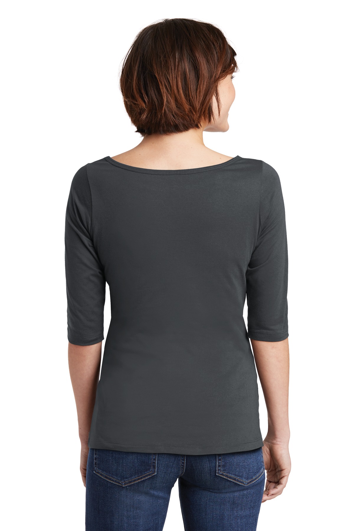 Joe's USA Ladies Perfect Weight 3/4-Sleeve T-Shirt - Charcoal, Medium