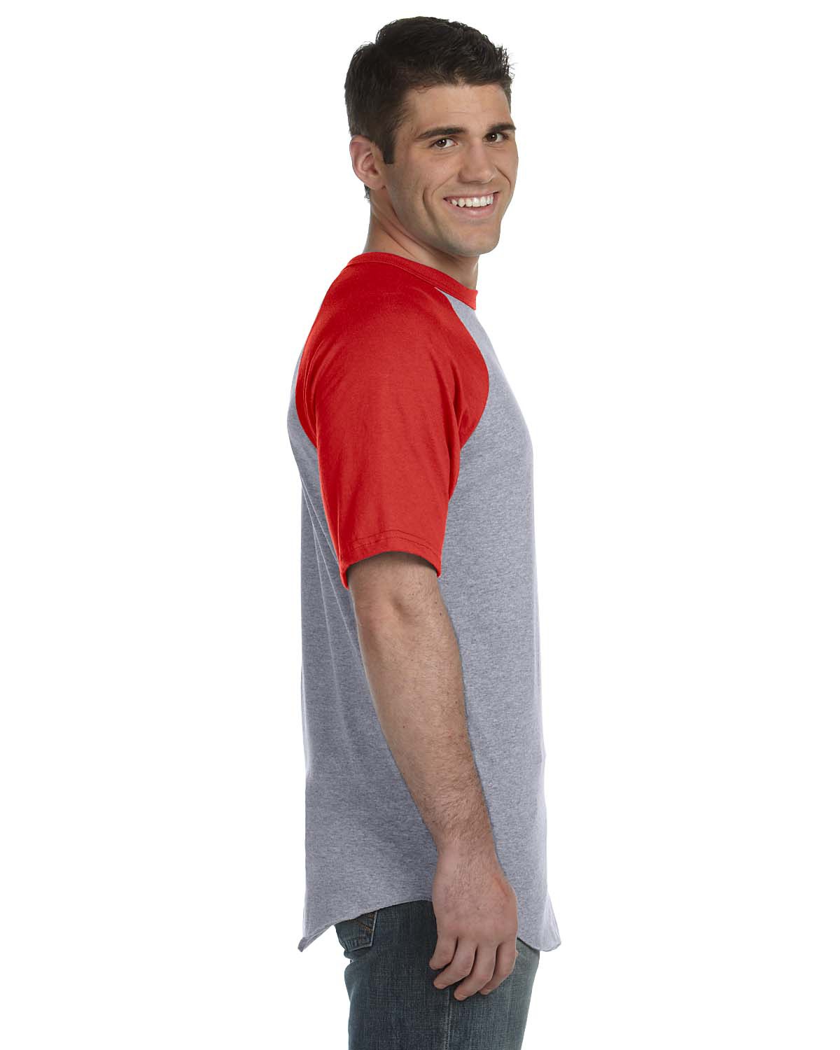 T-shirt Baseball Uomo Salford - Centre Of The Universe - Retro Manica Corta Fruit Of The Loom Bianca