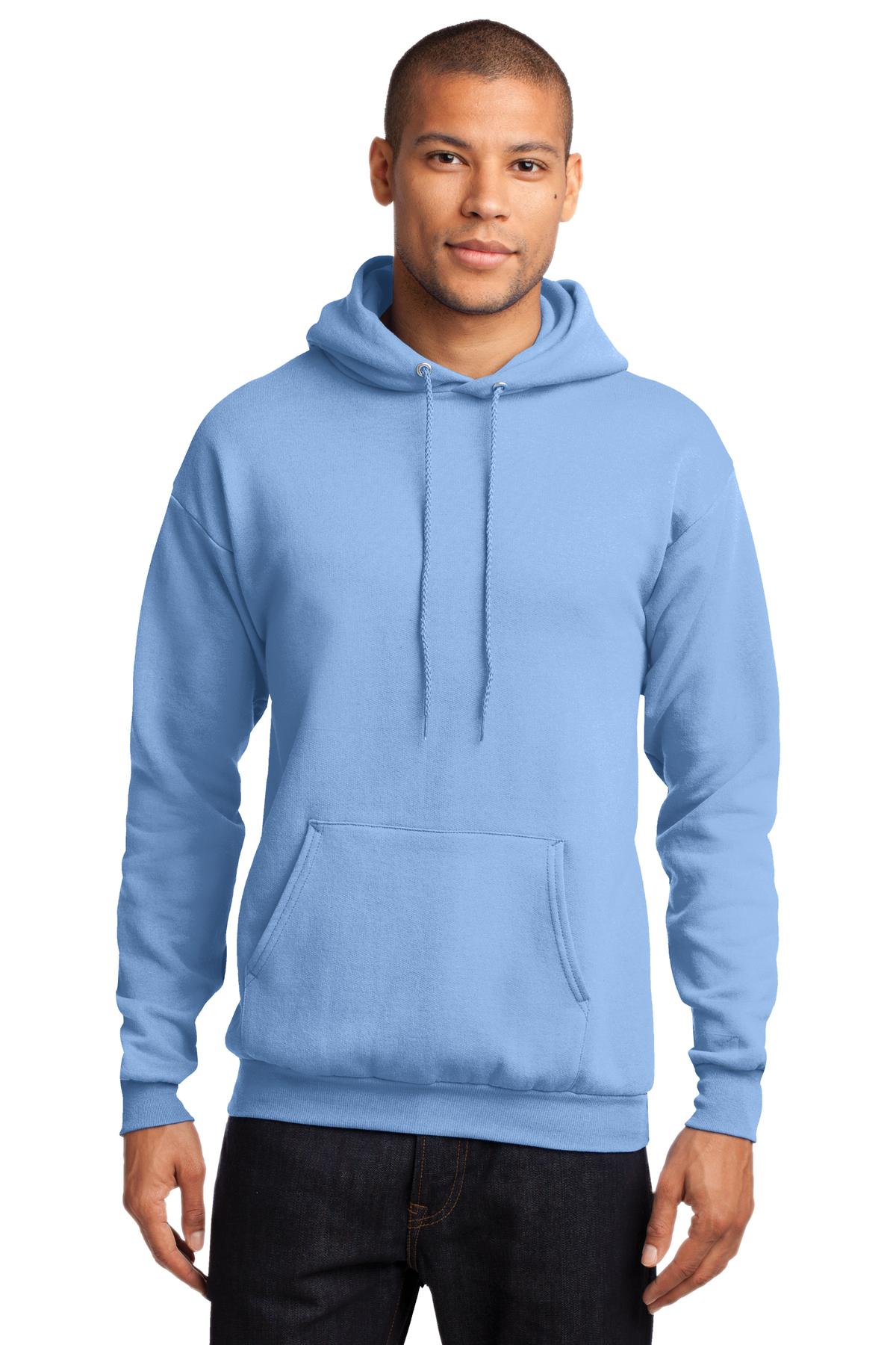 Port Company PC78H Core Fleece Pullover Hooded Sweatshirt Light Blue 4XL