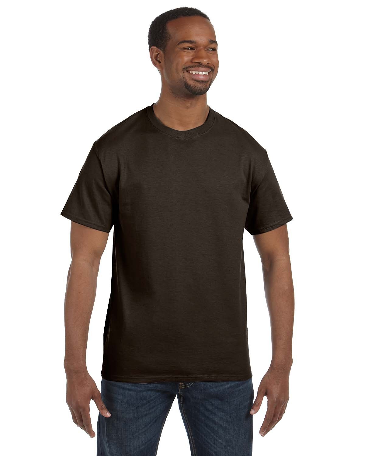 Hanes 5250T Men's Authentic-T T-Shirt - Dark Chocolate - 5XL