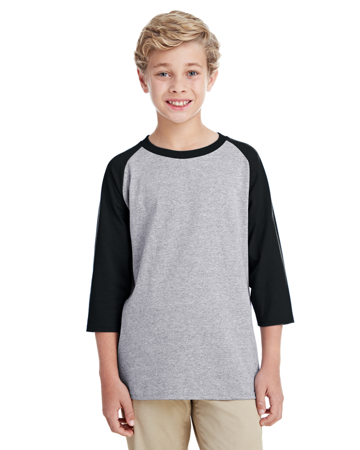 Gildan G570B, Heavy Cotton ™ Youth 3/4-Sleeve Raglan T-Shirt