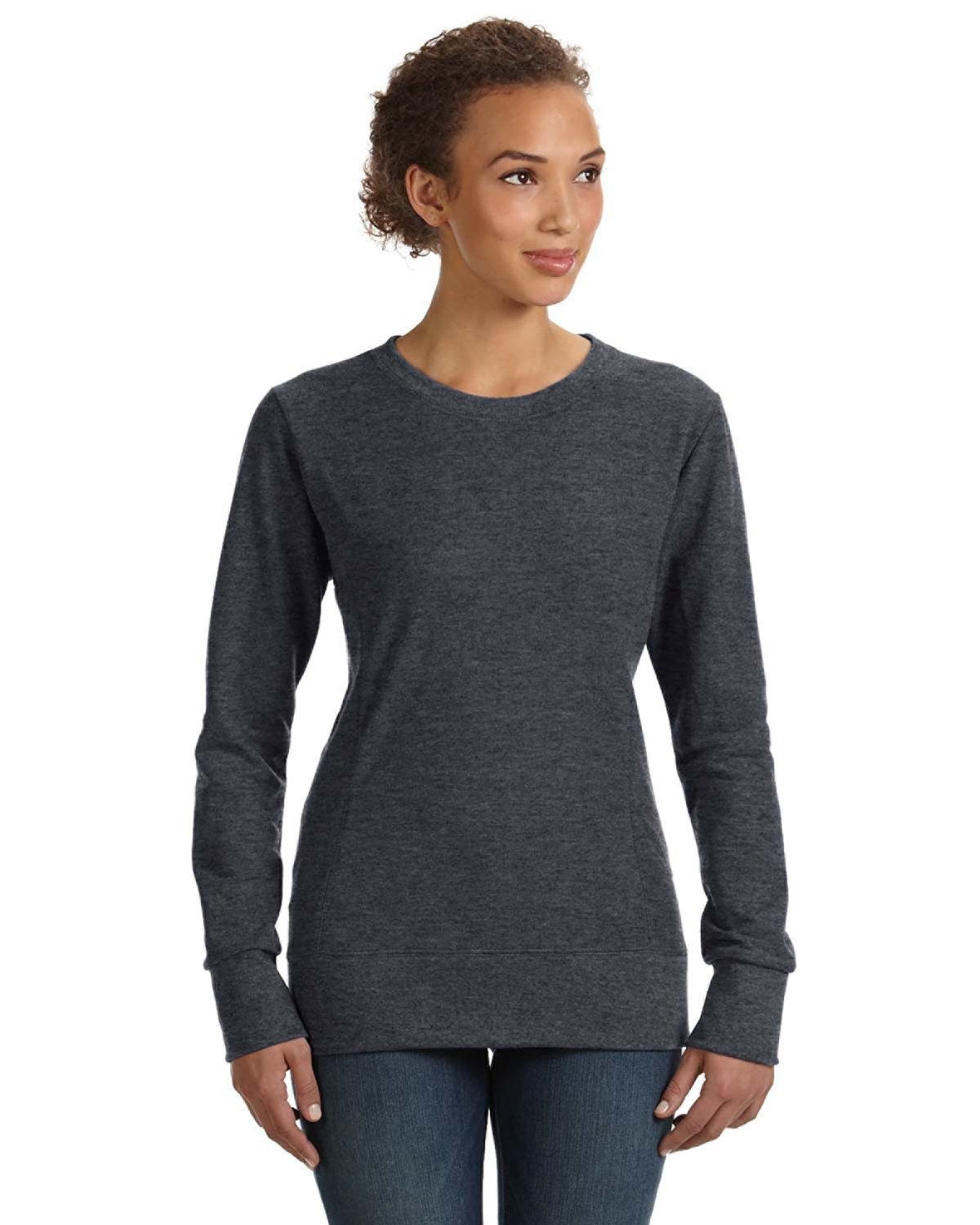 Anvil 72000L Ladies French Terry Crewneck Sweatshirt Heather Dark Gray XL