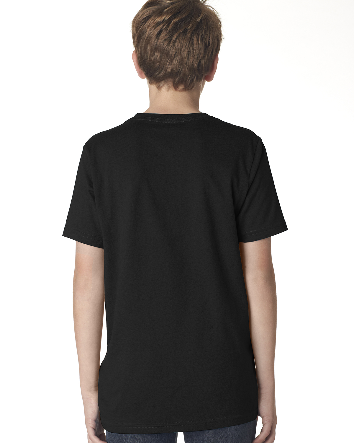 Next Level Youth Boys' Cotton Crew Neck T-Shirt - 100% Combed Ring-Spun Cotton, Soft Basic Tee (Black, Size M) - View #6