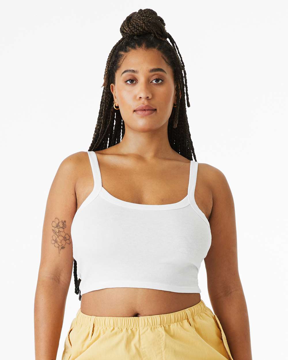 Bella + Canvas Ladies' Micro Ribbed Scoop Tank - 52% Cotton/48% Polyester, Fitted, Three-Quarter Length, Solid Black, Large