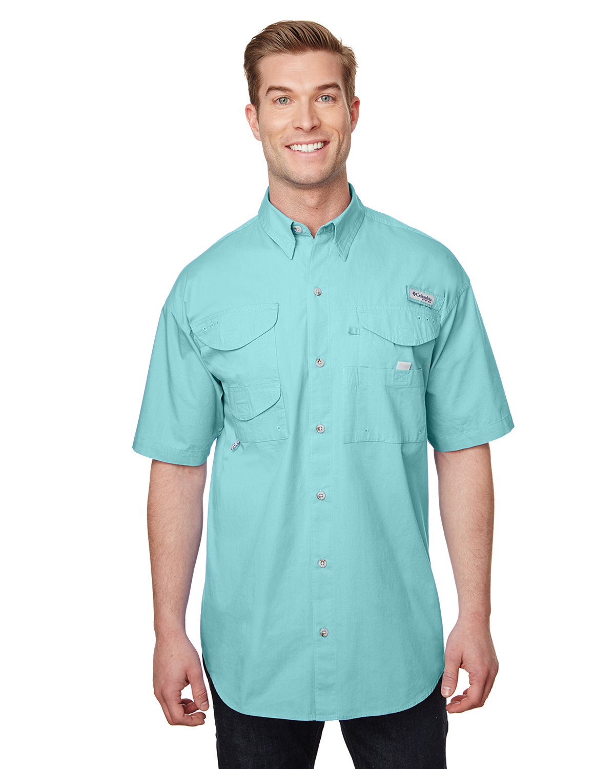 Columbia Bonehead Short Sleeve Men's Shirt, Gulf Stream / M