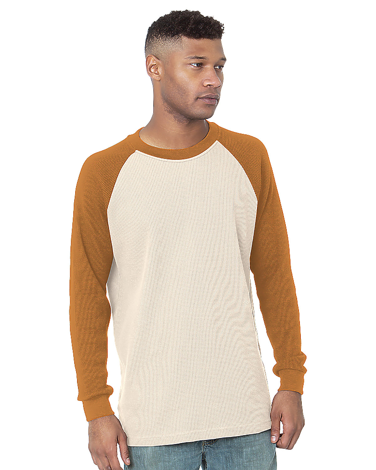 Bayside 8211 Heavyweight Waffle Knit Thermal Raglan